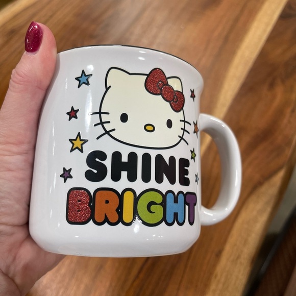 HELLO KITTY Sanrio Shine Bright Glitter Rainbow 🌈 Ceramic Coffee Mug NEW - Picture 4 of 6